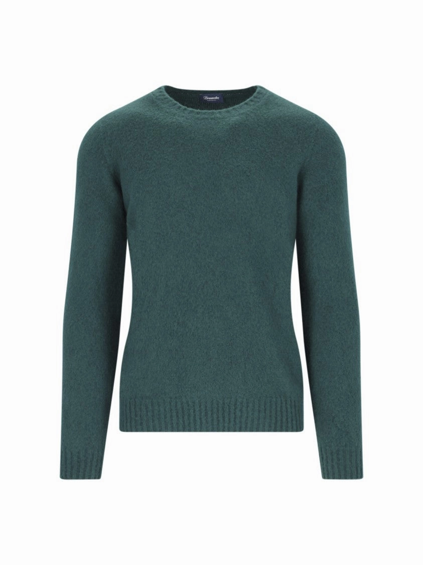 Textured Knit Crewneck Sweater With Ribbed Finishes designer sweaters outlet