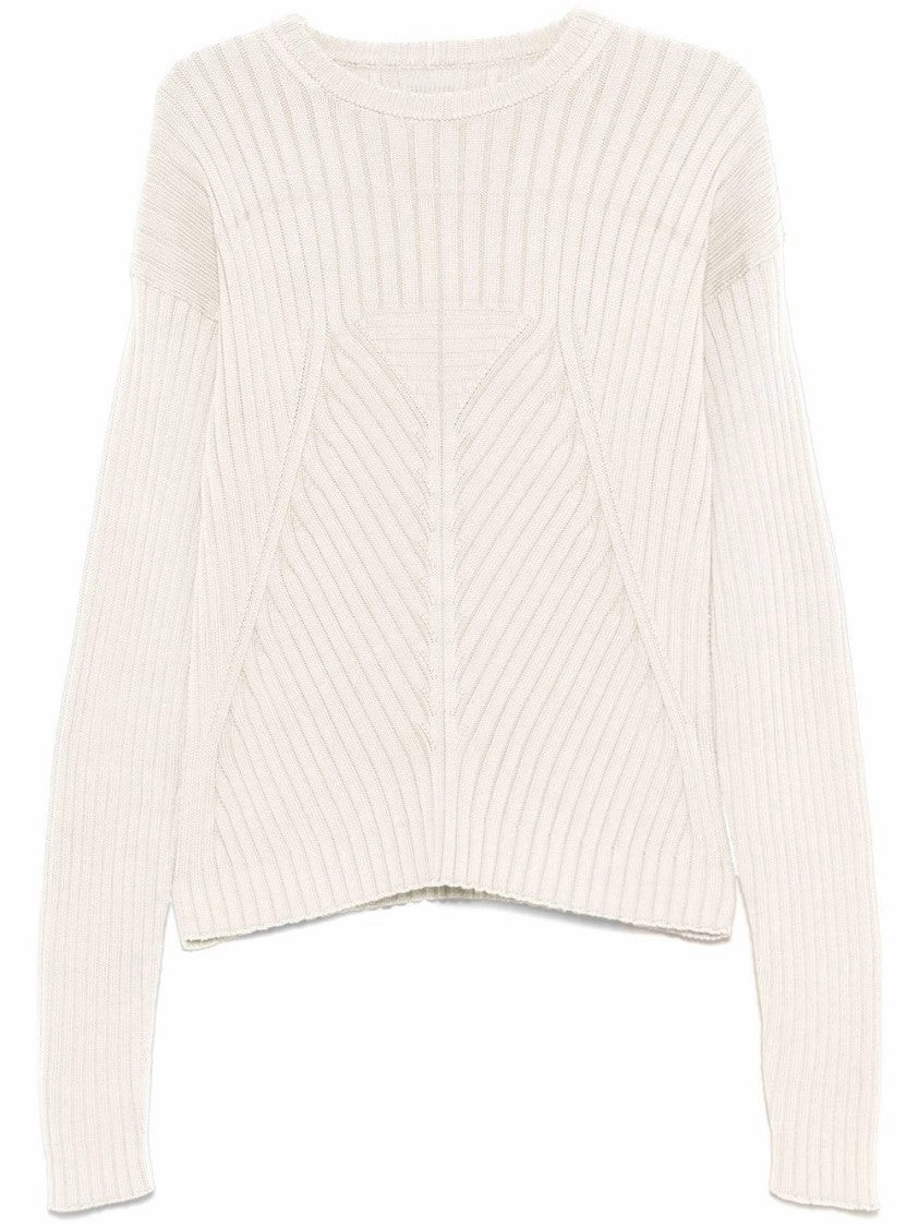 Textured Knit Sweater With Extra-Long Sleeves And Straight Hem designer sweaters outlet