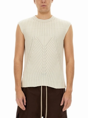 Textured Ribbed Knitted Vest With Geometric Pattern designer sweaters outlet