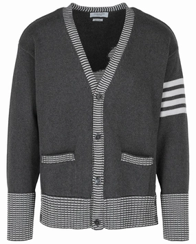 Thom Browne Wool V-Neck Cardigan designer sweaters outlet