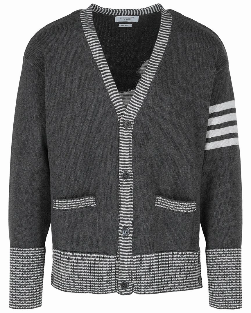 Thom Browne Wool V-Neck Cardigan designer sweaters outlet