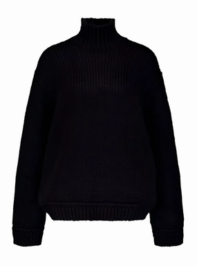 Tom Ford Womens Roll Neck Knitted Wool Sweater In Black chunky knit discount