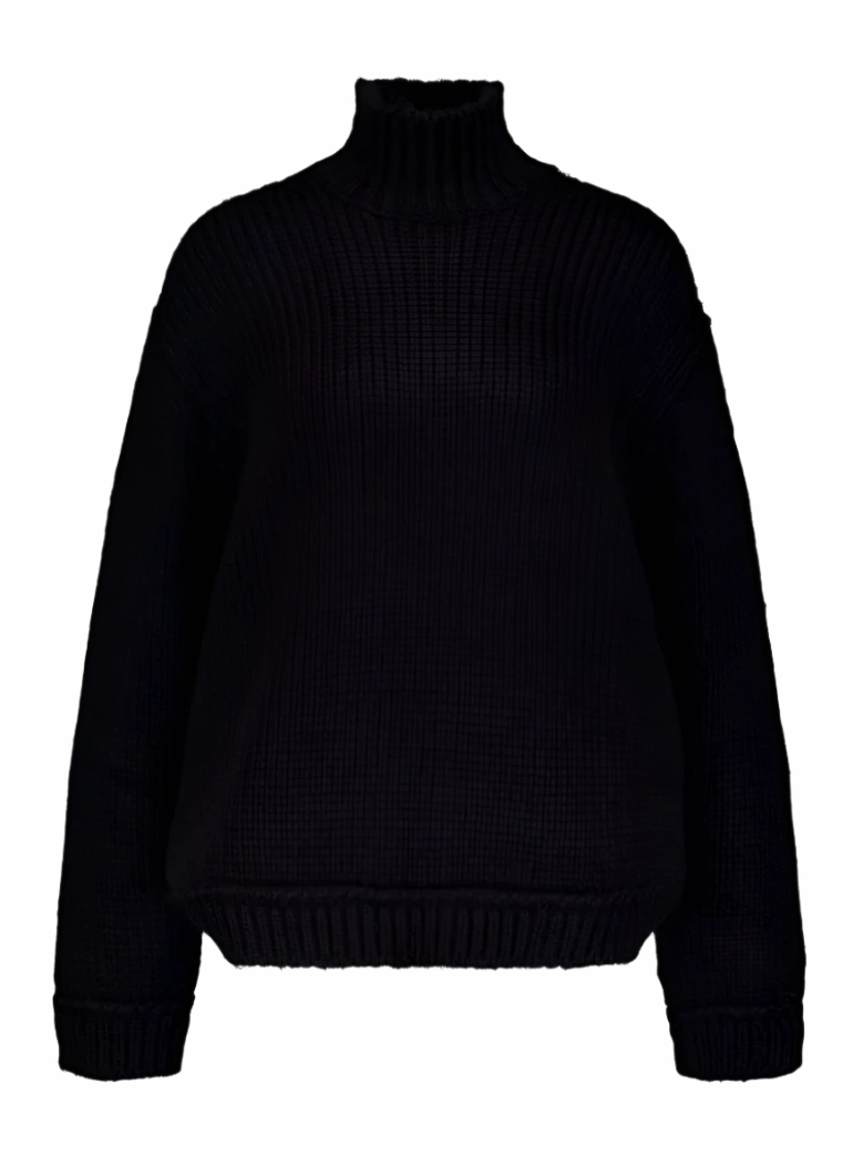 Tom Ford Womens Roll Neck Knitted Wool Sweater In Black chunky knit discount