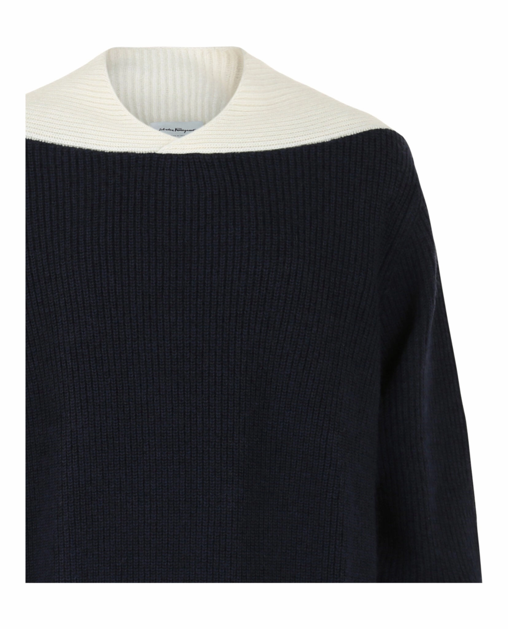 Two-Tone Knit Sweater