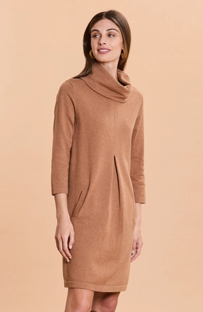Tyler Be Kim Cowl Dress - Camel Cotton Cashmere maxi dresses clearance