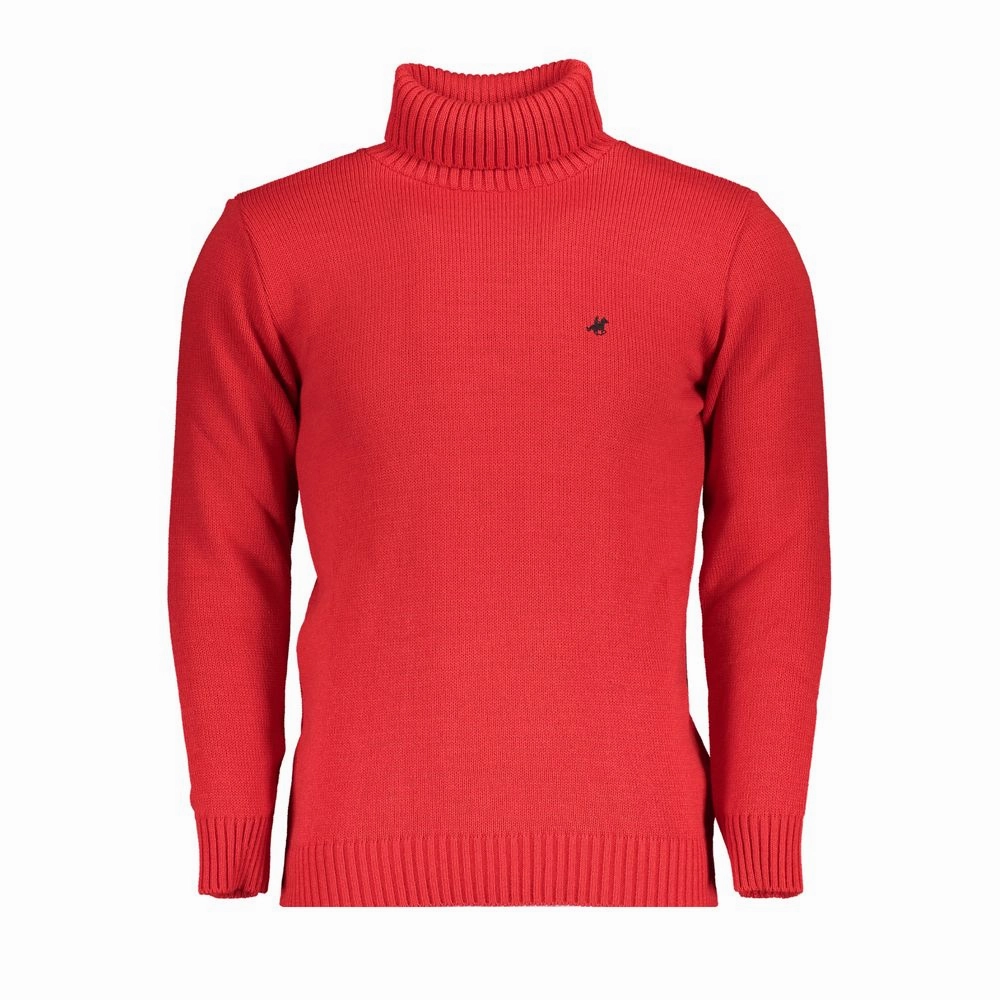 U.S. Grand Polo Elegant Turtleneck Sweater with Embroidery Men's Detail