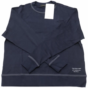 Undercover Long Sleeve Sweatshirt in Navy Blue Cotton turtleneck sweaters sale