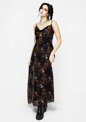 Underworld Printed Chiffon Cami Maxi Dress Dresses Womens - beach dresses cheap