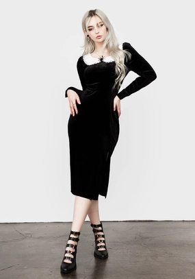 Ungoliant Lace Collar Midi Dress Dresses Womens - beach dresses cheap