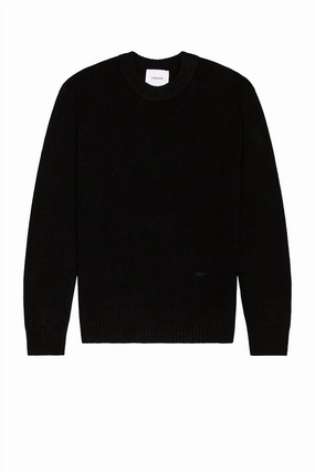 Unisex Crew Neck Sweater In Noir knit sweaters cheap
