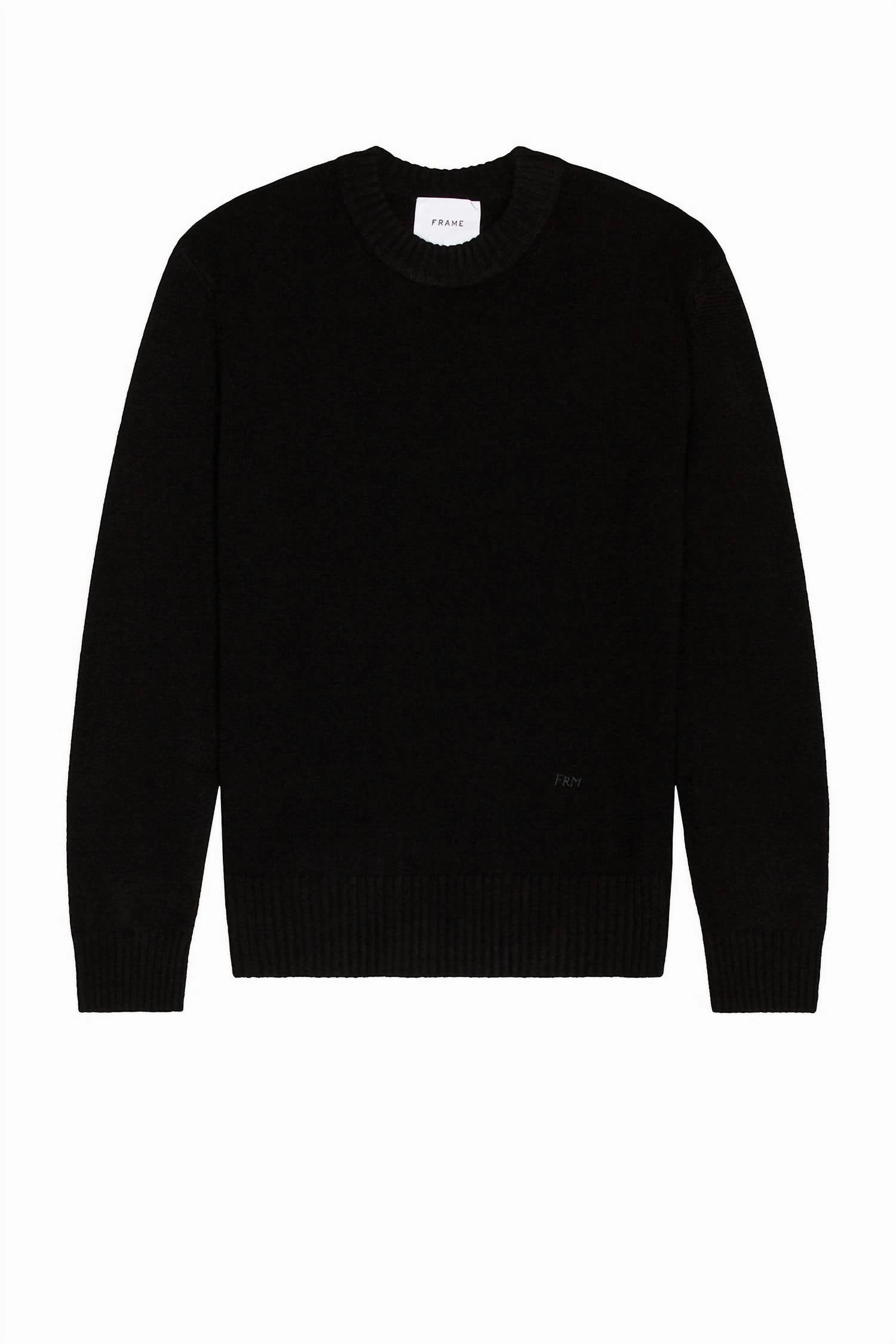 Unisex Crew Neck Sweater In Noir knit sweaters cheap