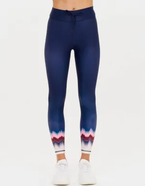 Universe Midi Leggings In Navy Tie Dye Activewear Womens - fitness leggings online