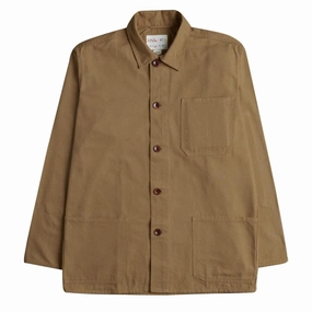 Uskees 3001 Buttoned Overshirt Khaki mens tank tops best deals