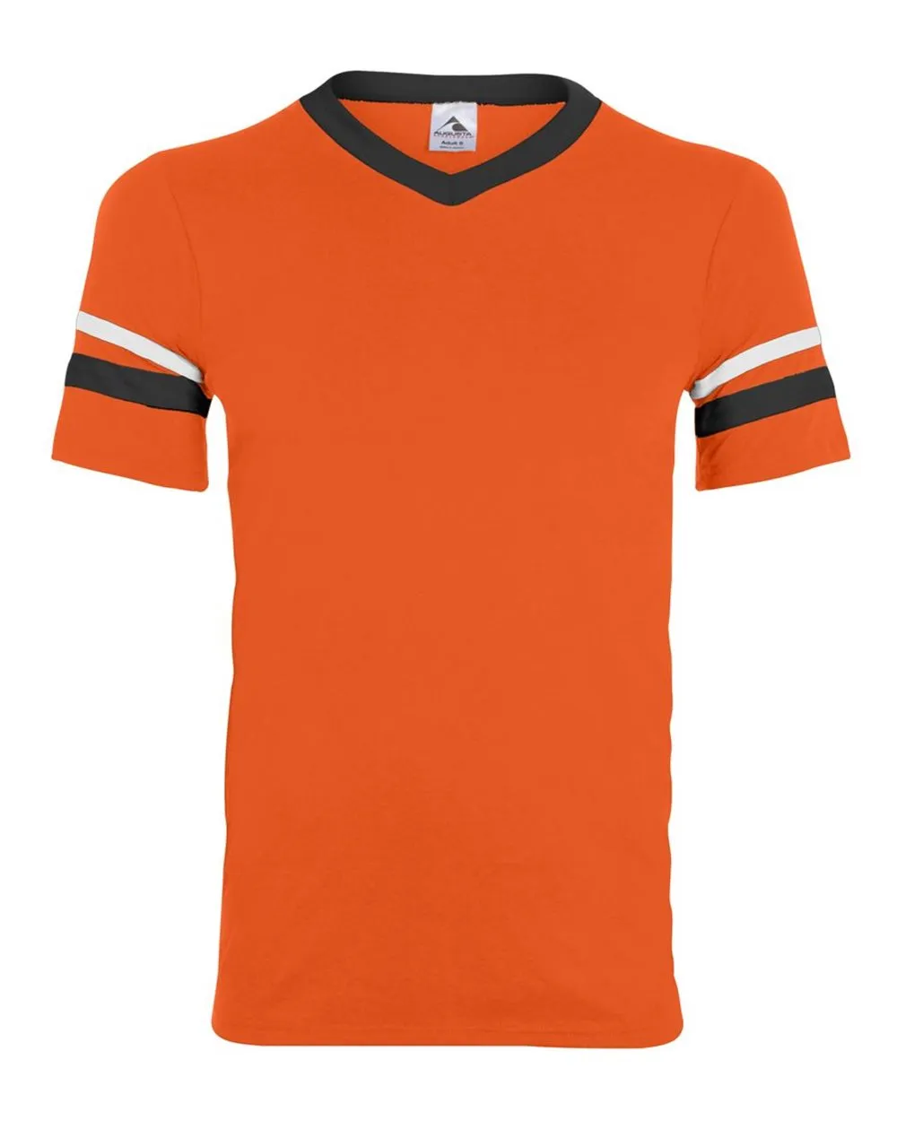 V-Neck Jersey with Striped Sleeves