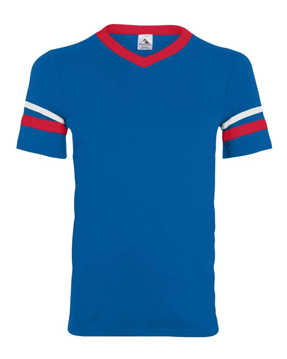 V-Neck Jersey with Striped Sleeves