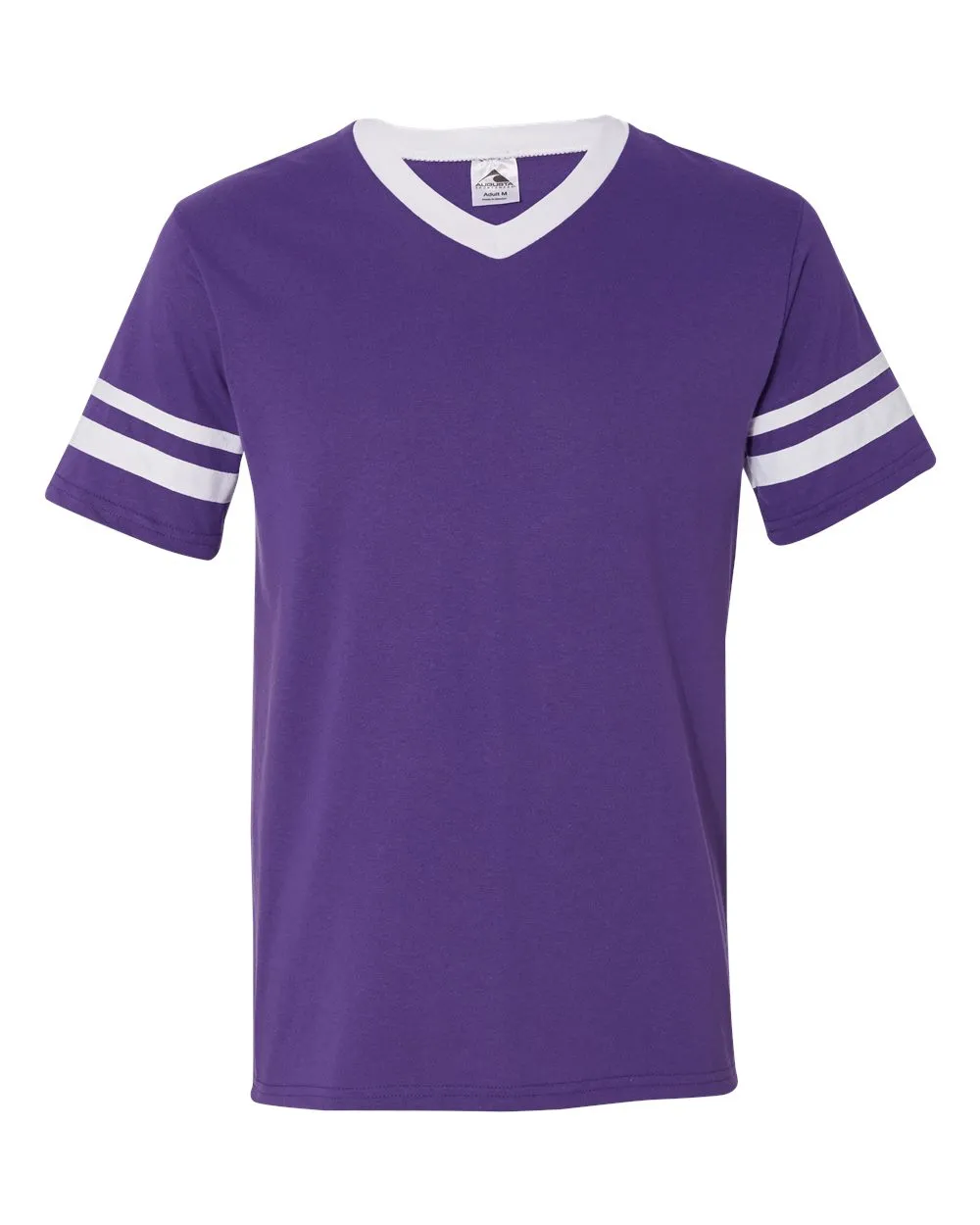 V-Neck Jersey with Striped Sleeves