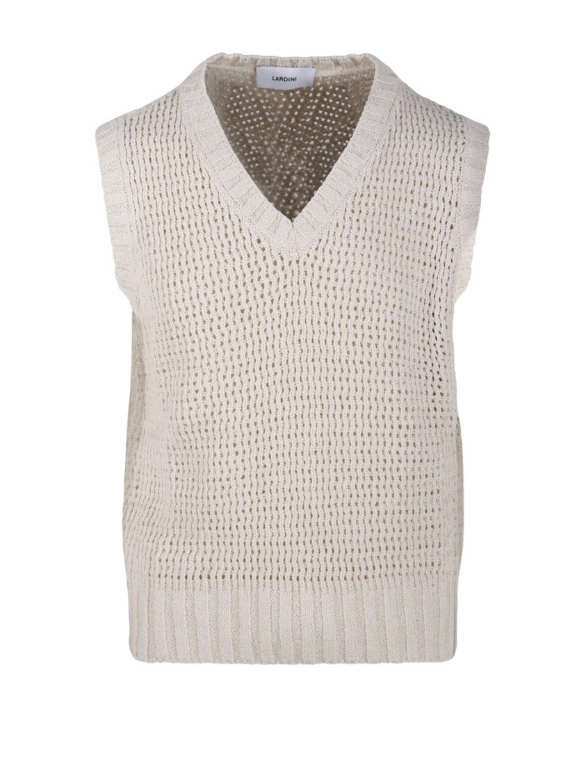 V-Neck Textured Knit Gilet cashmere sweaters sale