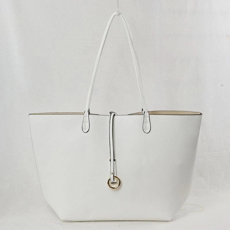 Vegan Leather Reversible 2-in-1 Tote Bag - White/Tan summer dresses best deals