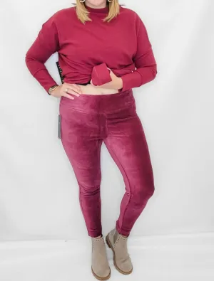 Velvet Flatten It Leggings In Ruby Wine Activewear Womens - yoga pants clearance