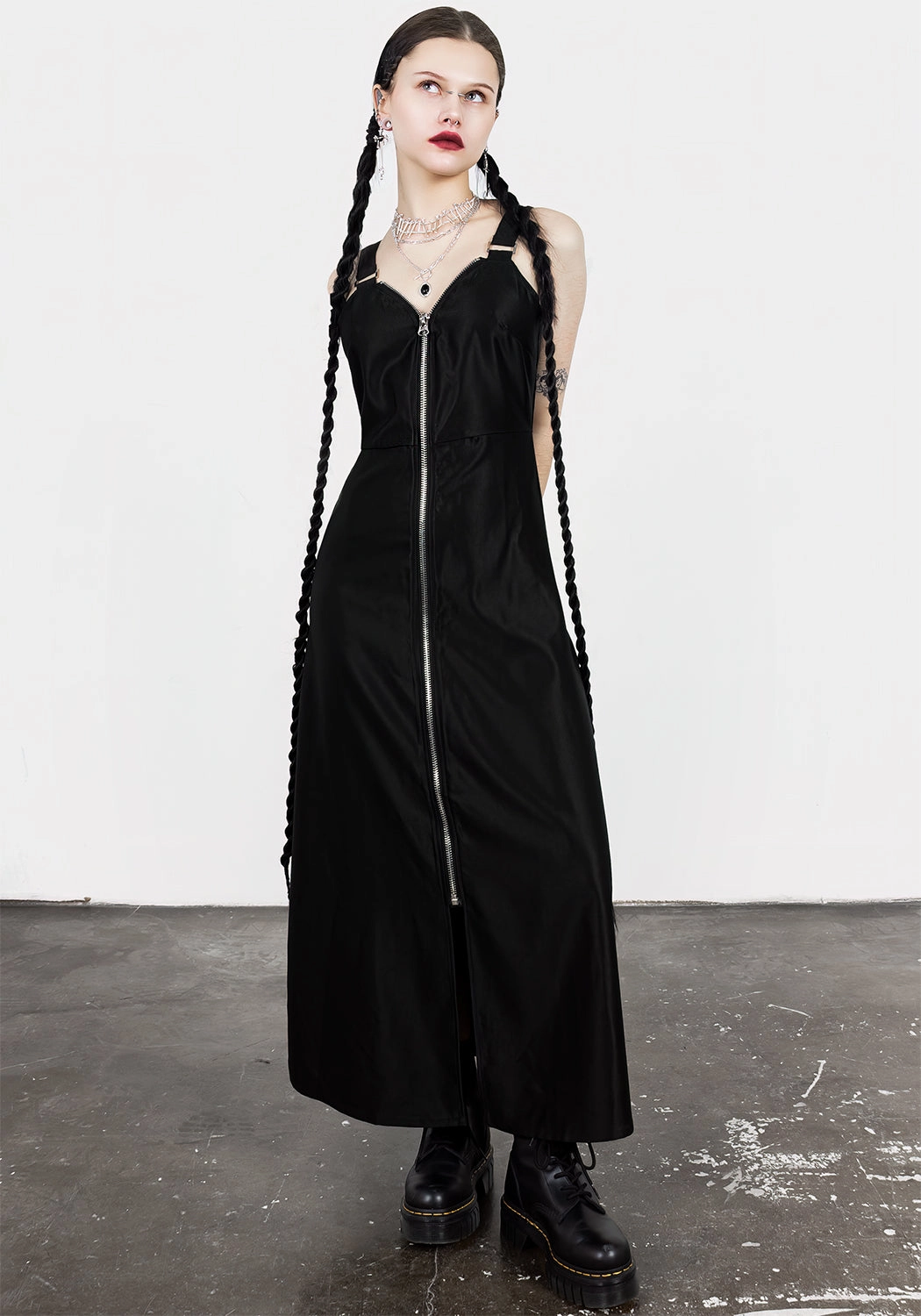 Vengeance Zipped Slip Midaxi Dress