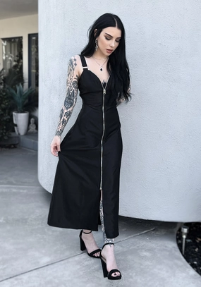Vengeance Zipped Slip Midaxi Dress Dresses Womens - beach dresses cheap
