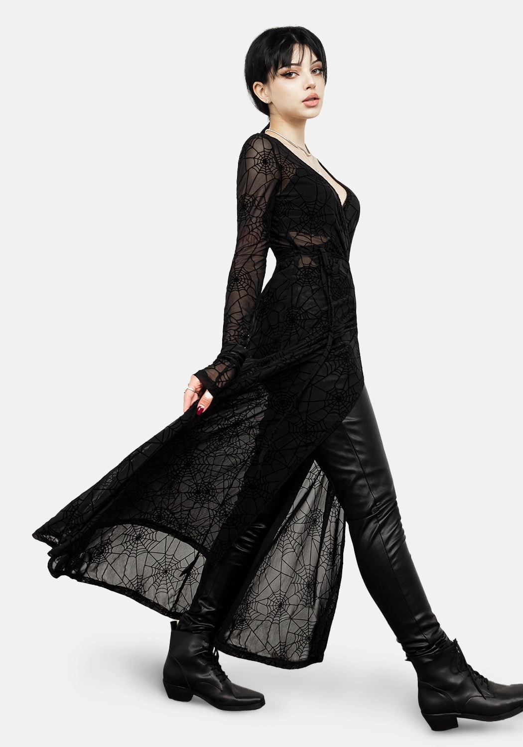 Venom Mesh Wrap Dress Dresses Womens - wedding guest outfits