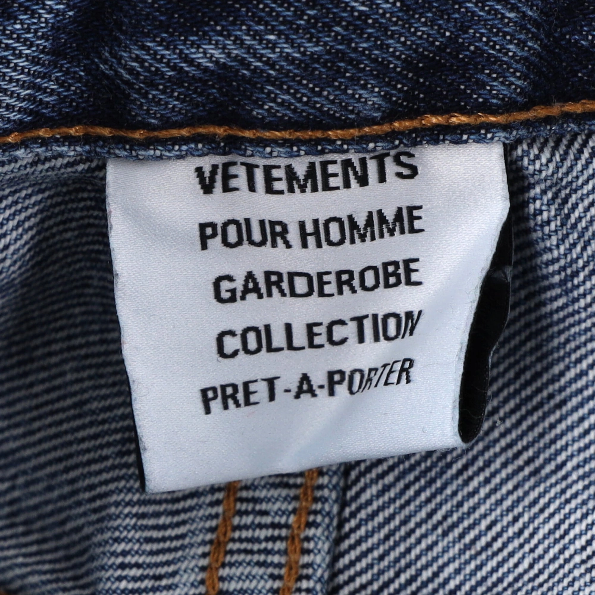 Vetements Flame Print Straight-Leg Jeans in Blue Cotton Denim