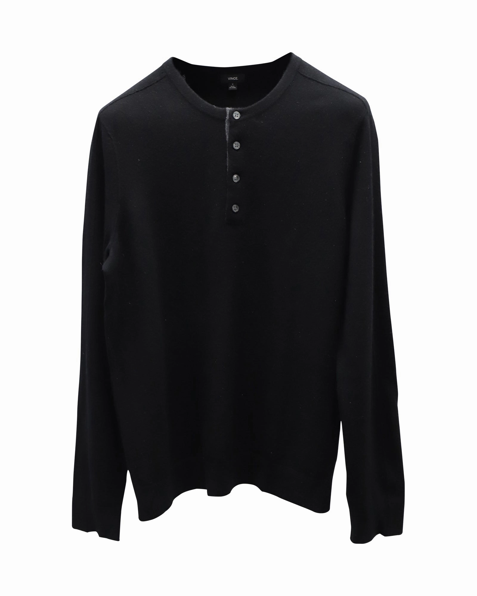 Vince Henley Sweater in Black Cashmere chunky knit discount