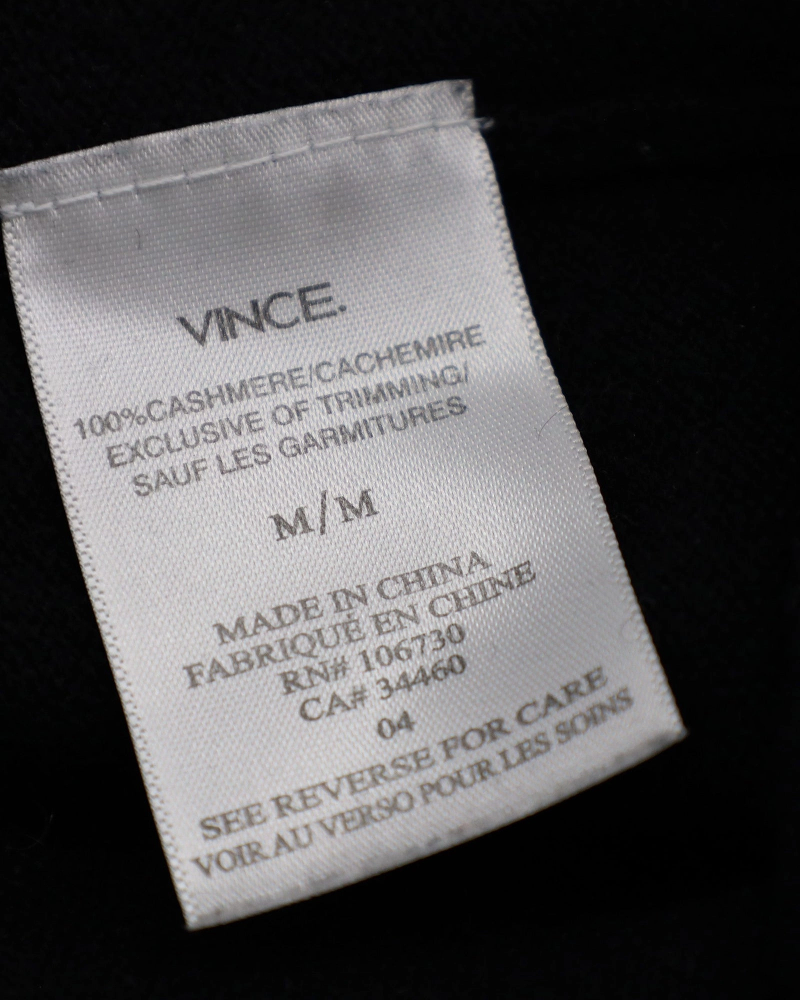 Vince Henley Sweater in Black Cashmere