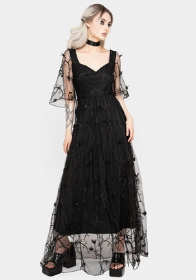 Vine Embroidered Gown Dresses Womens - beach dresses cheap