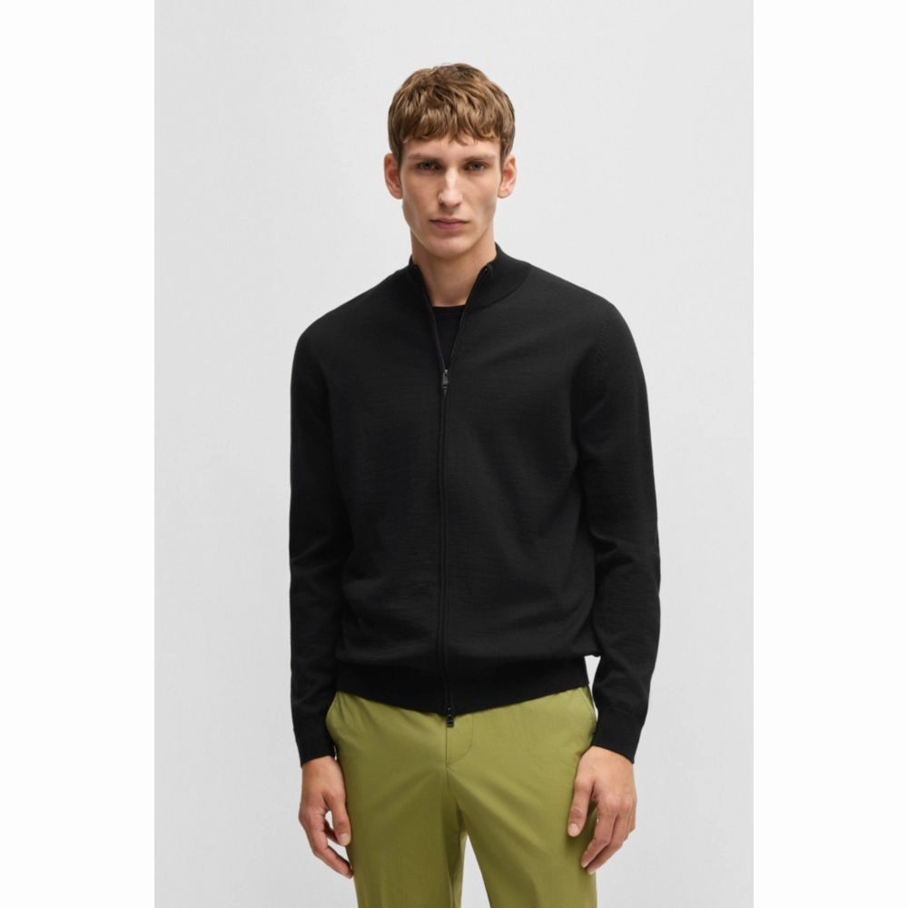 Virgin-wool cardigan in a regular fit