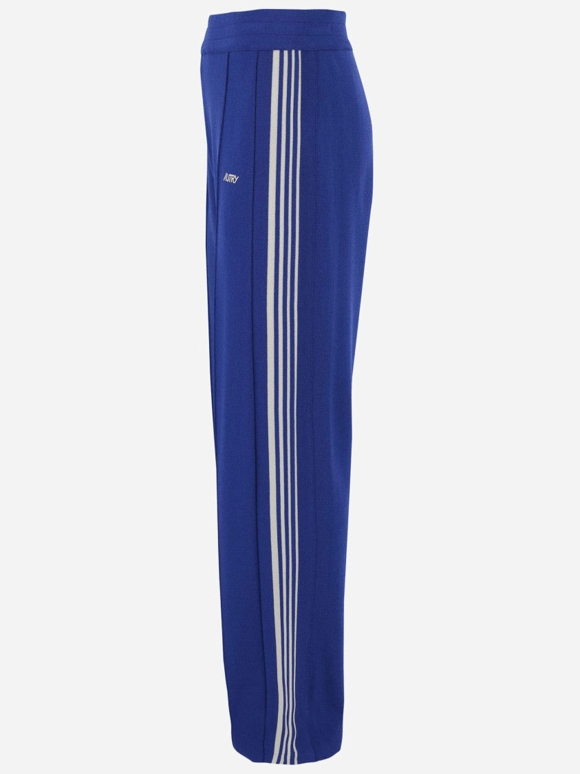 Viscose Blend Logo Pants