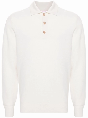 Waffle Knit Cashmere Polo Shirt discount mens shirts