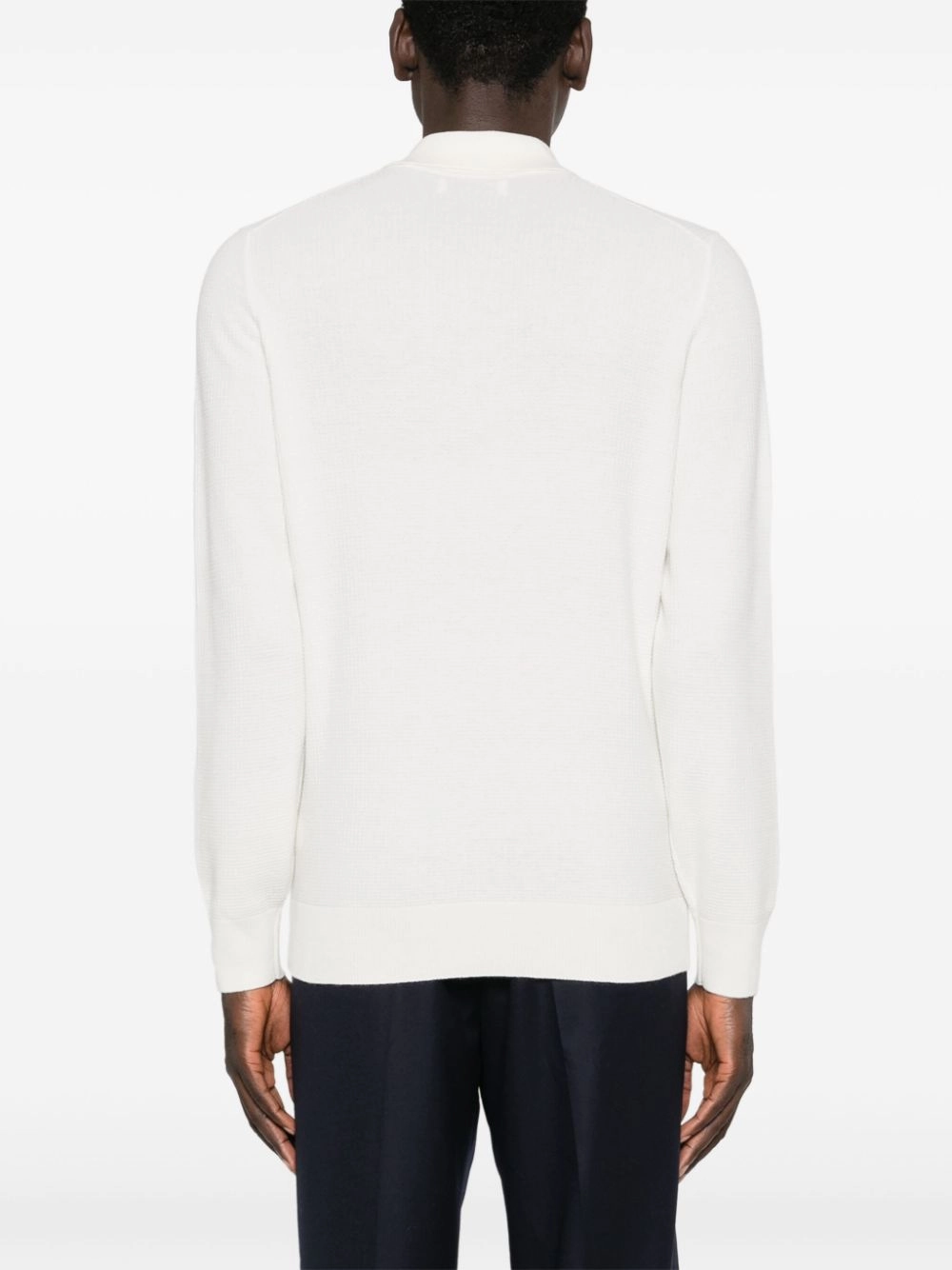 Waffle Knit Cashmere Polo Shirt