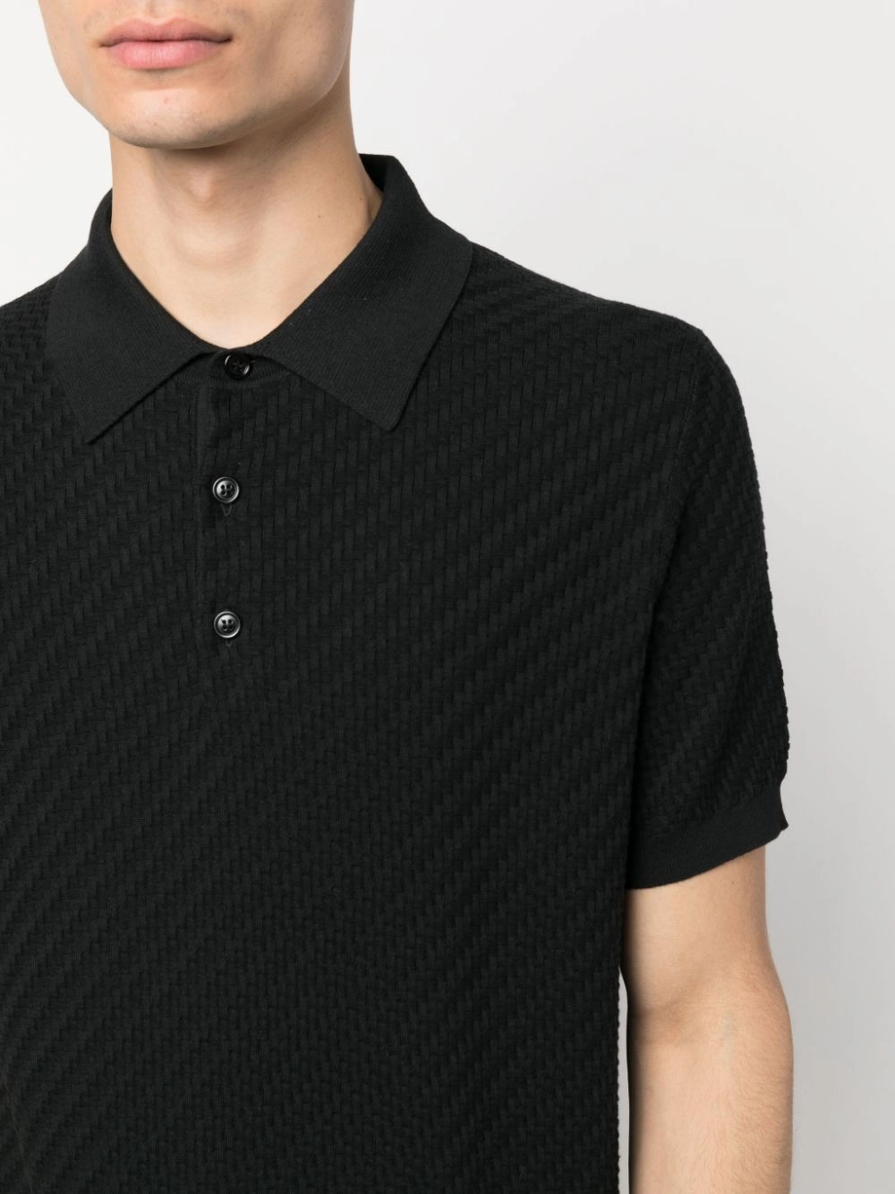 Waffle-Knit Polo Shirt