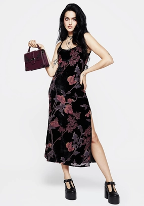 Waterlily Devor Velour Midaxi Slip Dress Dresses Womens - beach dresses cheap