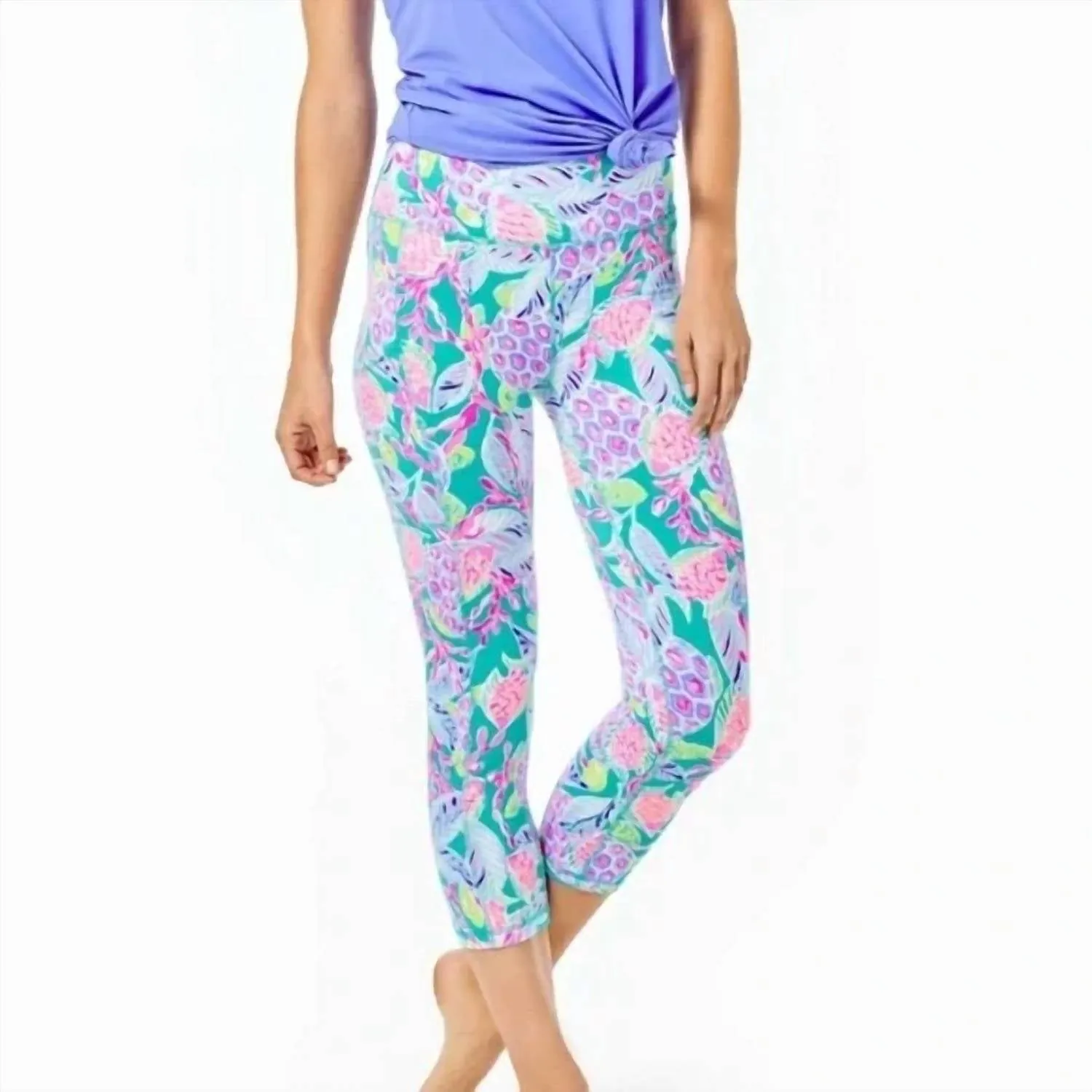 Weekender High-Rise Crop Legging In Maldives Green/turtle Wave Activewear Womens - gym outfits discount