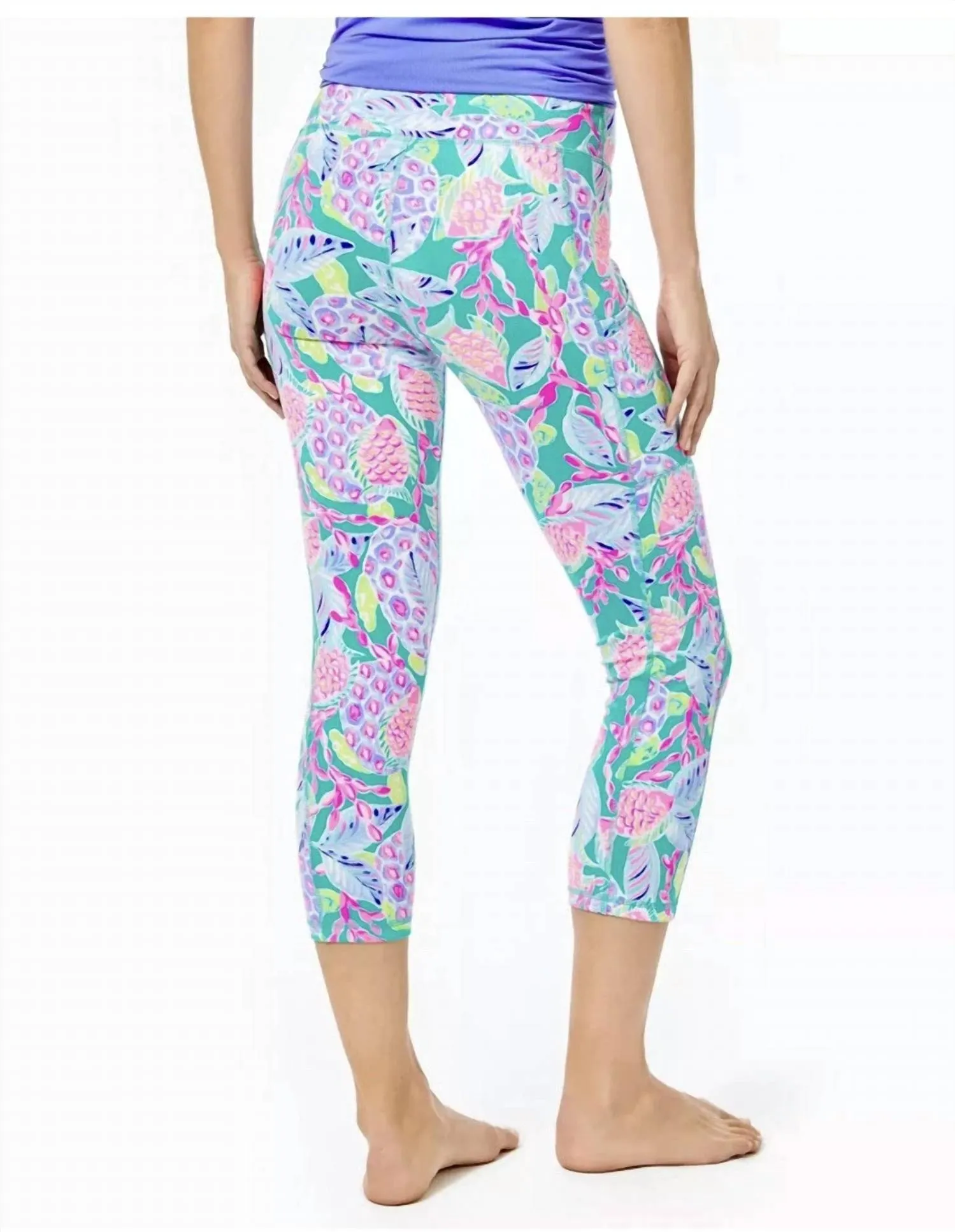 Weekender High-Rise Crop Legging In Maldives Green/turtle Wave