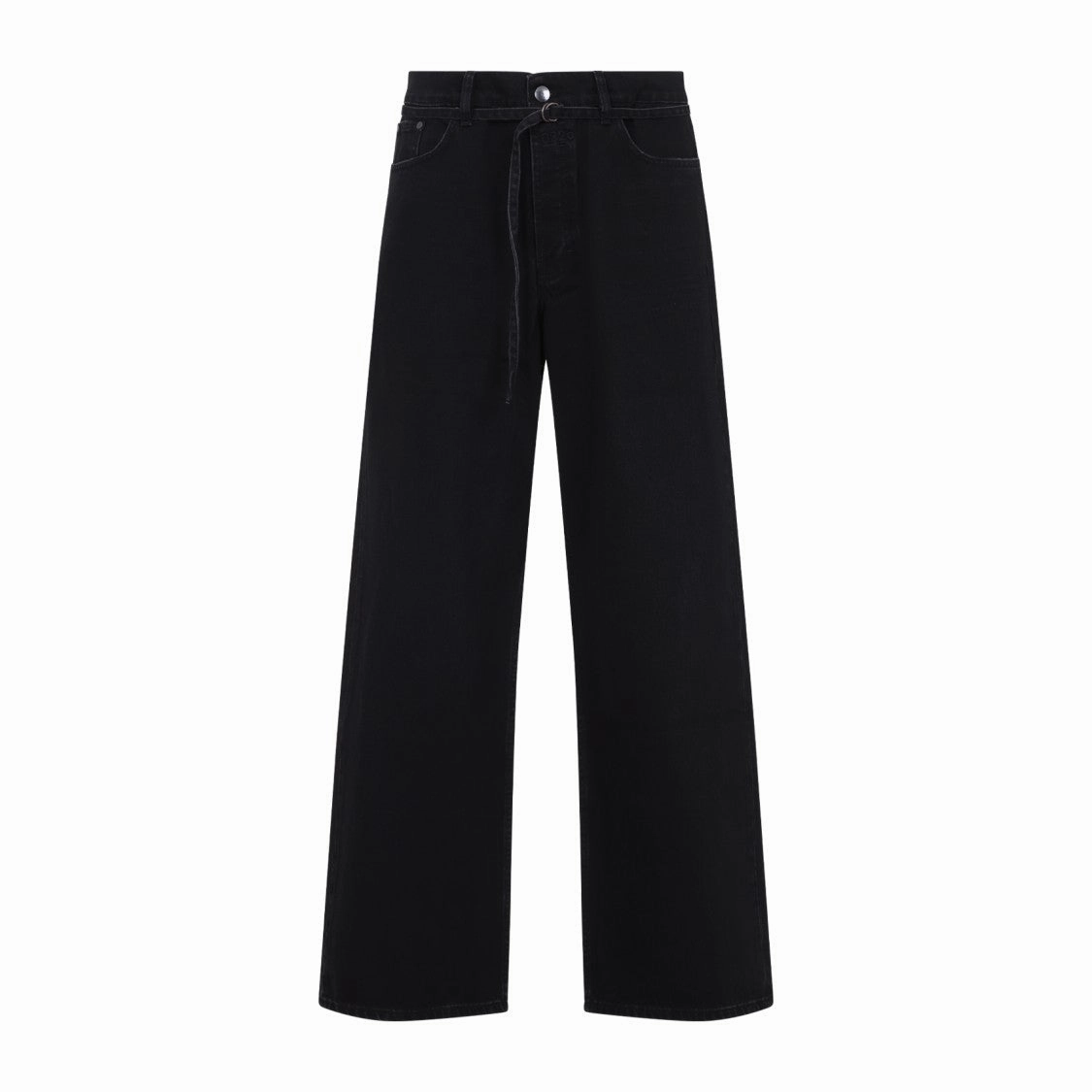 Wide-Leg Black Jeans With High Waist