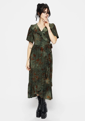 Witchfire Ruffle Midaxi Wrap Dress Dresses Womens - beach dresses cheap