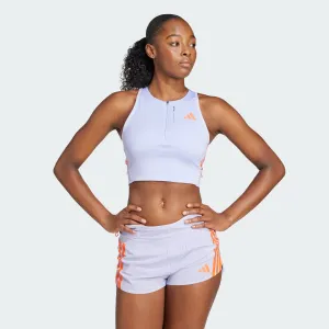 Women's adidas Adizero Running Gel Pocket Crop Top Activewear Womens - gym outfits discount