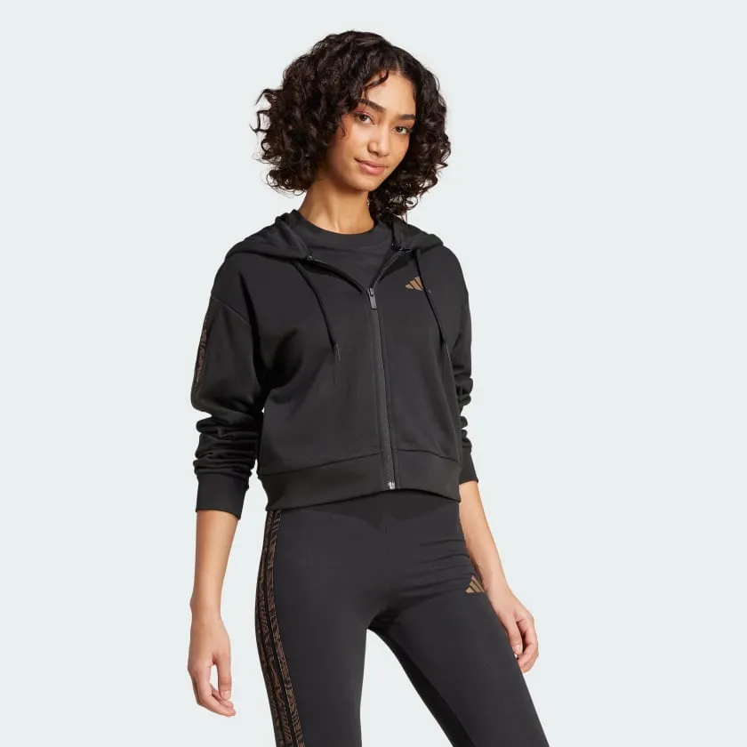 Women's adidas Essentials Seasonals Animal French Terry Full-Zip Hoodie