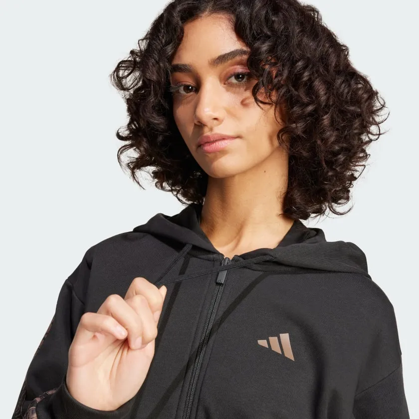 Women's adidas Essentials Seasonals Animal French Terry Full-Zip Hoodie