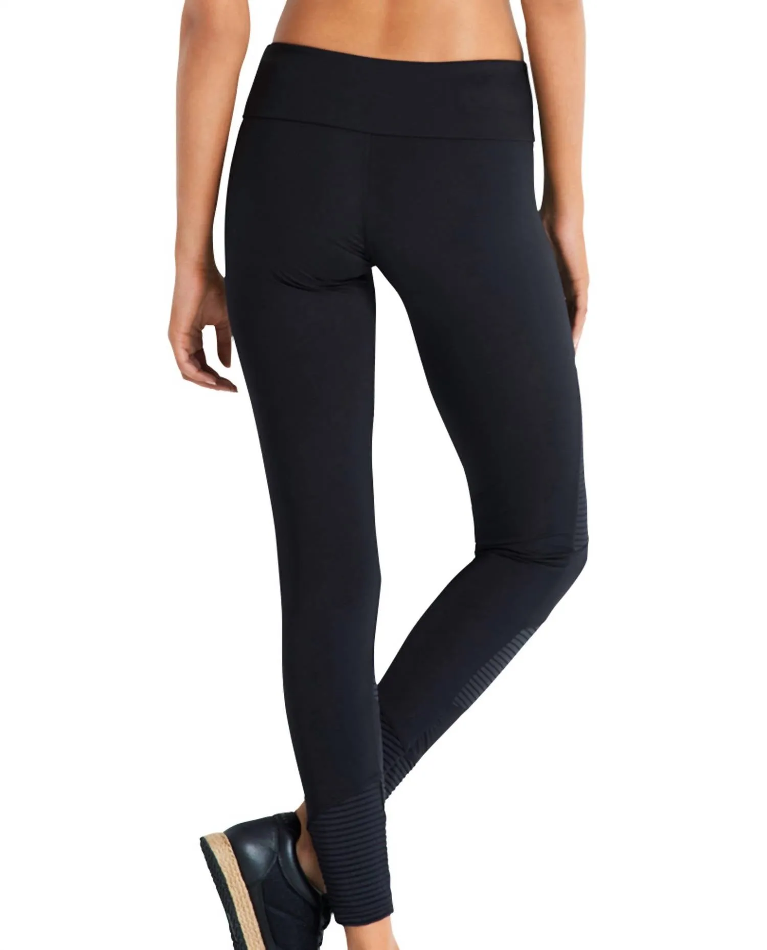 Women's Moto Leggings In Sea Black