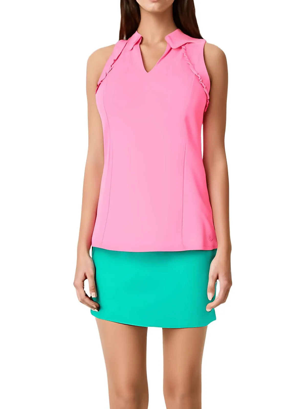 Womens Ruffled Nylon Pullover Top