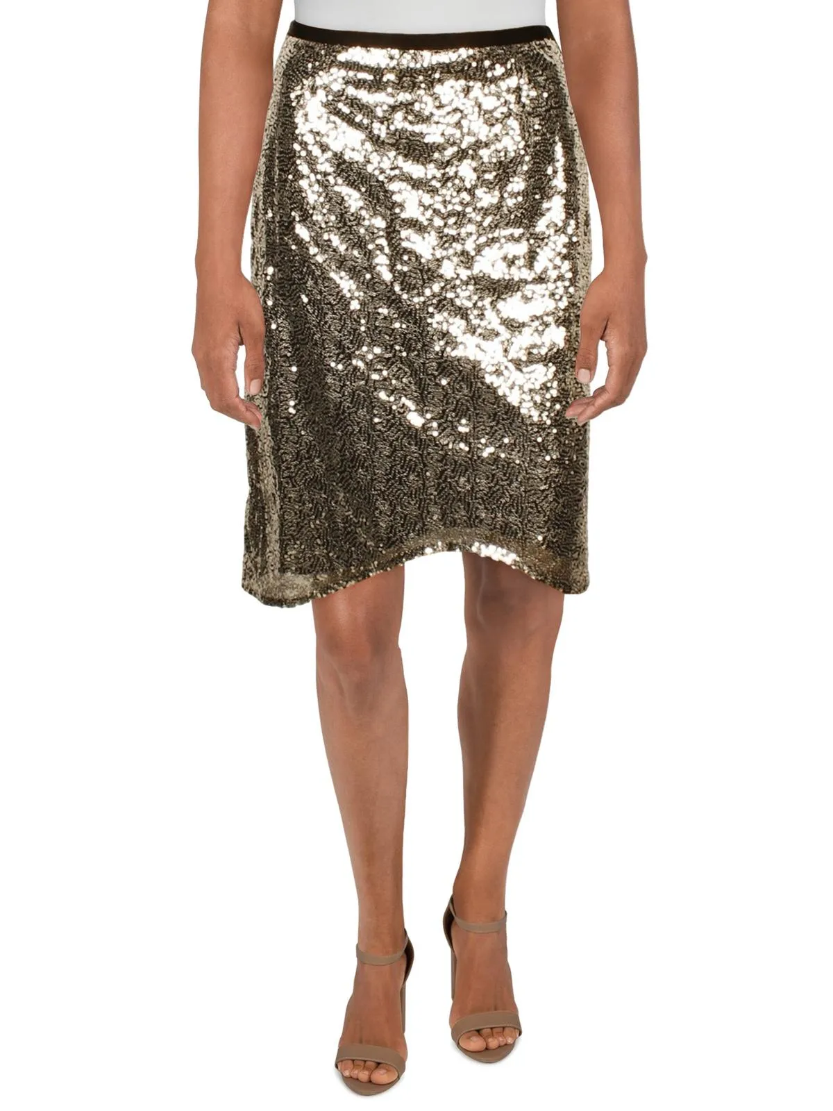 Womens Sequined Polyester Mini Skirt