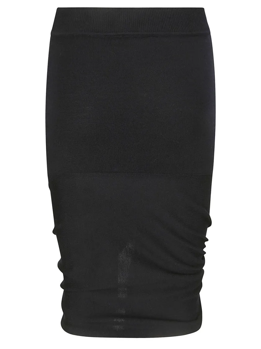 Wool Midi Skirt With Knot Detail