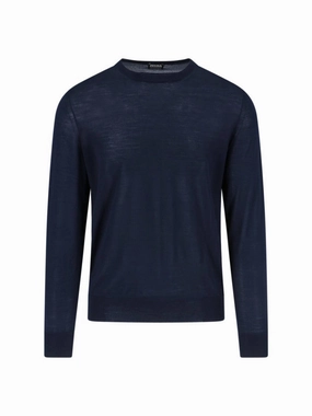 Wool Sweater Blue Navy Tone Knitted designer sweaters outlet