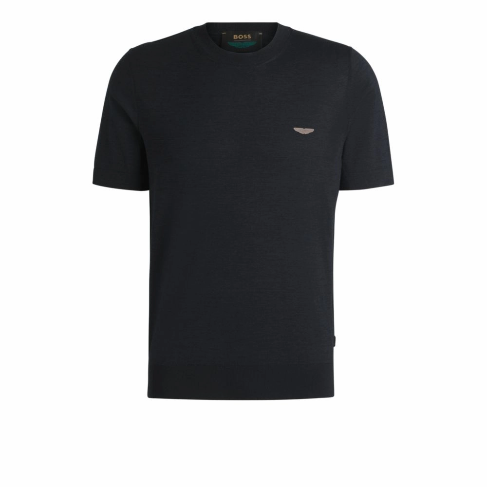 x ASTON MARTIN knit T-shirt in silk and cotton knit sweaters cheap
