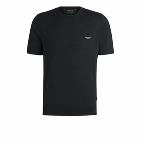 x ASTON MARTIN knit T-shirt in silk and cotton knit sweaters cheap
